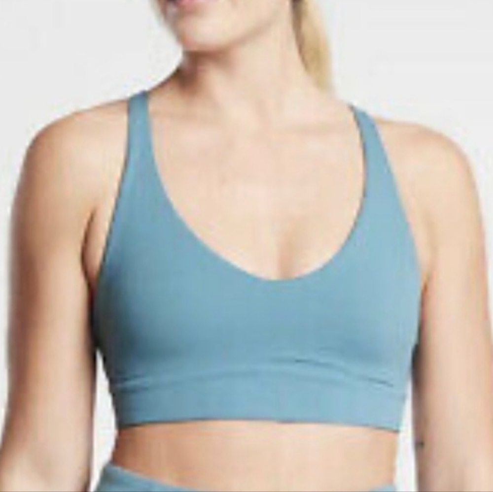 NWT Athleta Solace Bra A-C in Serene Riviera Blue sz XL